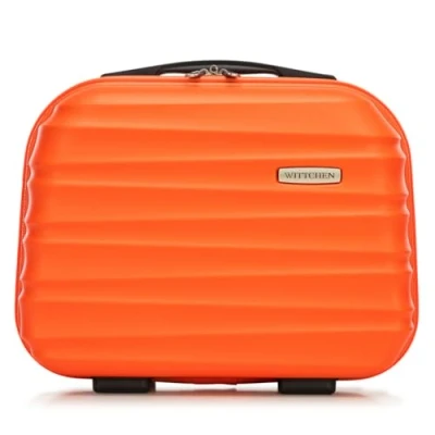 Bild av WITTCHEN Kosmetikkoffer Resväska Handbagage Kabinväska Hårdfodral i ABS Kombinationslås GROOVE Line Orange