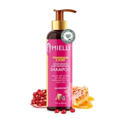 Bild av Mielle Granaatappel &amp; Honing Hydraterende Detangling Sulfaatvrije schampo för typ 4 Krullend Haar, 12 oz (355 ml)