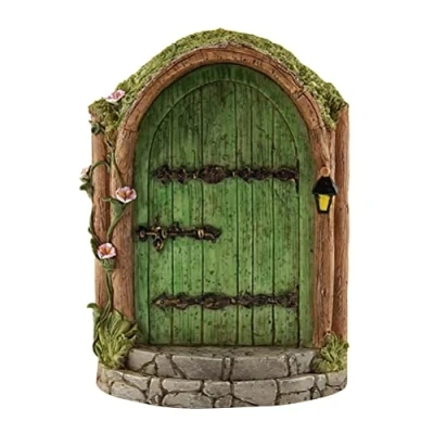 Bild av Yiwaso Miniatyr Fairy dörr, fedörr, trädgård, älvor, dörr för träd, trädekoration, älva, ytterdörr, miniatyr, hemlig trädgårdsdekoration, utomhus, statyer dekoration