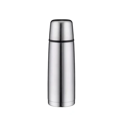 Bild av alfi isoTherm Perfect Termosflaska i rostfritt stål, matt 750 ml, vakuumflaska med drickmugg 5107.205.075, diskmaskinssäker, tät, termoskannan håller sig varm 12 timmar, kall 24 BPA fri