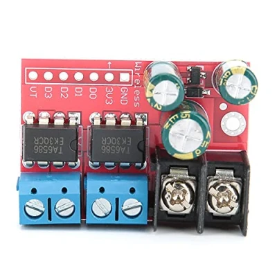 Bild av 5A DC motordrivmodul, styrkortmodul, medurs och moturs rotation PWM kontroll, dubbel H bryggmodul