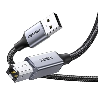 Bild av UGREEN USB 2.0 A till Typ B Skrivarkabel, Flätad Nylon Skrivarkabel kompatibel med HP, Canon, Dell,Hero Printer. (5M)
