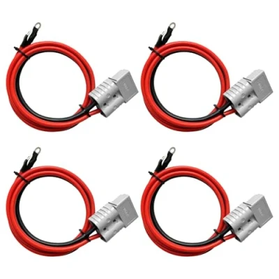 Bild av Gaffeltruckar laddaranslutning, 4 stycken batterianslutning 50 A 600 V kontakt, Anderson kontaktkabel med O ring batterianslutningskabel 10 AWG 30 cm kabel laddningskontakt för husvagnar båtar