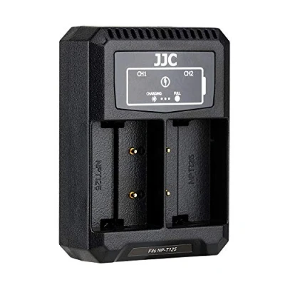 Bild av JJC Kompatibel med Fujifilm GFX100 GFX50S GFX50R kameror dubbla USB batteriladdare