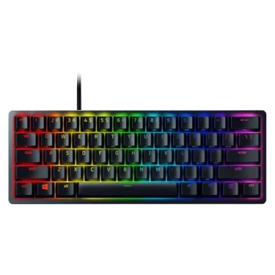 Bild av Razer Huntsman Mini (lila strömbrytare) 60% kompakt speltangentbord (klicky optiska mekaniska strömbrytare, Doubleshot PBT tangenter, avtagbar USB C kabel) amerikansk layout svart