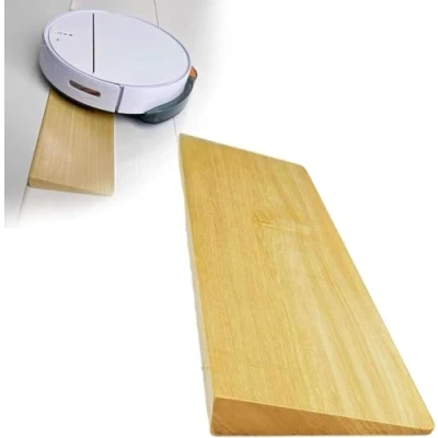 Bild av Dörrtröskel ramp av trä, robotromper, trottoarramp, dammsugarrobot ramp, robotrobotdammsugare, tröskelramp, dörrtröskel, rullstolsramp, 50 x 20 4 cm
