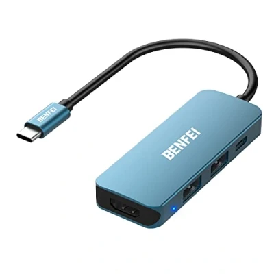 Bild av USB C hub, BENFEI 4 i 1 hubb, med 4K HDMI, 60 W strömförsörjning, 2 portar, för MacBook Pro 2020/2019/2018, Pixelbook, XPS