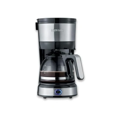 Bild av SEVERIN Compact Coffee Maker, aromatiskt kaffe med kaffebryggare för upp till 4 koppar, filterkaffebryggare permanent svängbart filter, rostfritt stål/svart, KA 4808