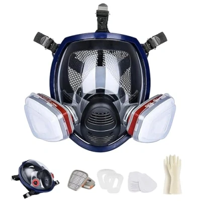Bild av Sumeber Komplett återanvändbar andningsmask med filter anti dimma, gas, dammtät, idealisk gasmask för målning, träbearbetning, konstruktion, slipning,
