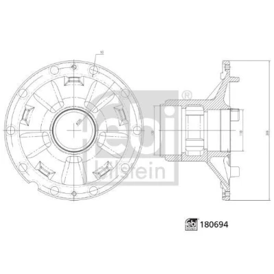 Bild av FEBI BILSTEIN 180694 Hjulnav 335mm utan hjullager framaxel