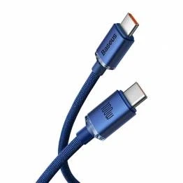 Bild av Baseus Crystal Shine härdad vävd USB C kabel 100W 2m Blå