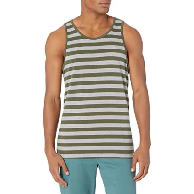 Bild av Amazon Essentials Men&#039;s Linne normal passform, Ljusgrå ljung/Mörkgrön, XL