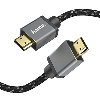 Bild av Hama 00205240, 3 m, HDMI Typ A (standard), 3D kompatibilitet, 48 Gbit/s, Svart, Grå