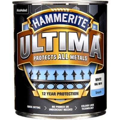 Bild av Hammerite Hammarlack Ultima Vit 750 ml Rostskyddsfärg / Metallfärg