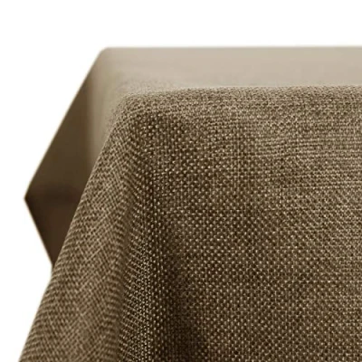 Bild av Deconovo bordsduk vattenavvisande lotuseffekt bordsduk, 130x130 cm, Taupe, 1 bit