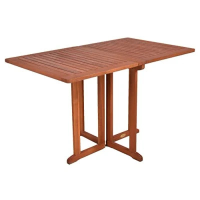 Bild av Spetebo Balkongbord Baltimore av eukalyptus trä vikbart rektangulär/120 x 70 cm utomhusmatbord FSC massivt oljat trädgård terrass, balkong, bord för utomhusbruk