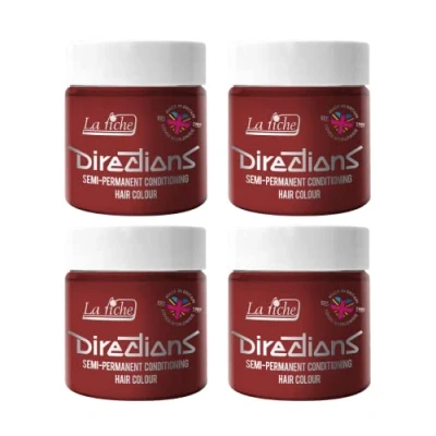 Bild av 4 x La Riche Directions semi permanent hårfärg 100 ml badkar Vermillion röd