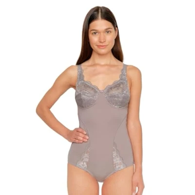Bild av SUSA Body utan bygel Latina I Shapewear dam starkt formande kvinnor liv mjuk bodysuit med effekt formar midja, mage och rumpa, Frostig lavendel, 85E