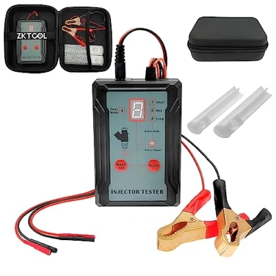Bild av ZKTOOL Universal bränsleinsprutare och testkit 2 adaptrar, 8 pulslägen, 12 V/5 V utgångseffekt rengör två samtidigt DIY rengöringsverktyg med kortslutningsskydd