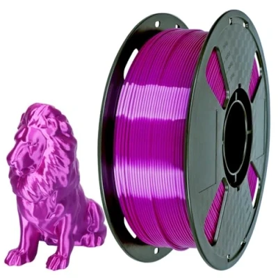 Bild av CC3D silke lila ros PLA filament 1,75 mm 1 kg 3D trycktråd silkeslen rosa färg glänsande metallisk skrivarmaterial FDM skrivarfilament rosfärg