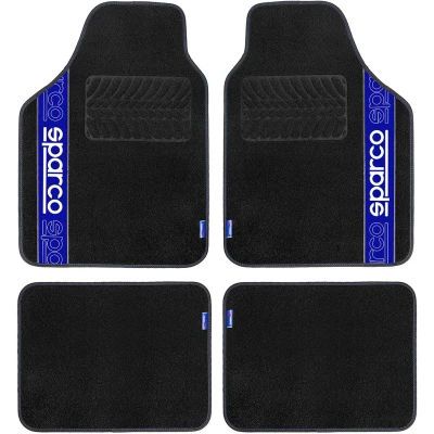 Bild av SPARCO SPF510BL Ensemble de tapis sol Polyester avant et arrière 4 noir 66 x 47 cm (front), 37 (rear)