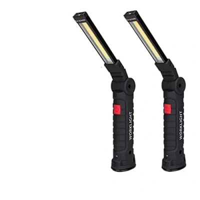 Bild av LED Work Light, KATSU 2 Pack Portable USB Rechargeable Flashlight Inspection Lights with Magnetic Base and Hook, 360 Rotating, 5 Lighting Modes, for Home, Garage, Workshop, Camping,