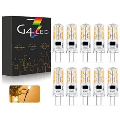 Bild av G4 LED lampor, 220V 240V 2W Bulb 200LM, Ej Dimbara, Inget Flimmer, 10 St (Color : Warm white 3000K)