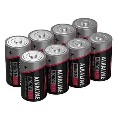 Bild av Ansmann Batterier Mono D LR20, 8 stycken 1,5 V alkaliskt batteri, hållbart och läckagesäkert perfekt för leksaker, LED ficklampa, radio, modellbygge UVM, svart, 5015581 01