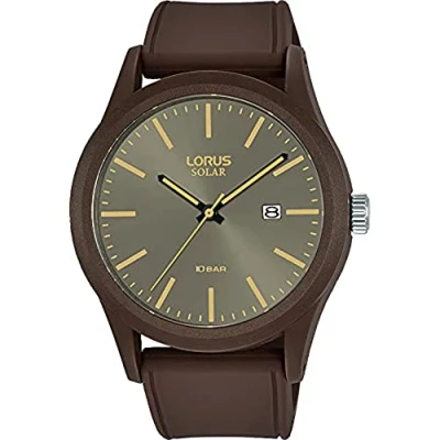 Bild av Lorus herr analog kvartsur med silikonarmband RX307AX9, BRUN, Rem