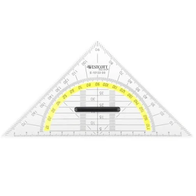 Bild av Westcott triangellinjal plast, med avtagbart handtag, 14 cm, transparent E 10133 00