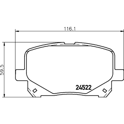 Bild av HELLA 8DB 355 013 161 Jeu de plaquettes frein non préparé pour indicateur d&#039;usure TOYOTA: Previa / Estima II