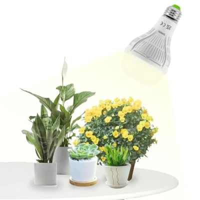 Bild av SANSI Odlingsljus för inomhusväxter, 15W LED växtlampa E27 fullt spektrum 200W ekvivalent (PPF 27,5 μmol/s, ljusvinkel 120, växttäckning 2x2 sq ft)