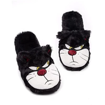 Bild av Disney Cinderella lucifer tofflor Fluffy Cat Womens damer svart 38 39 EU