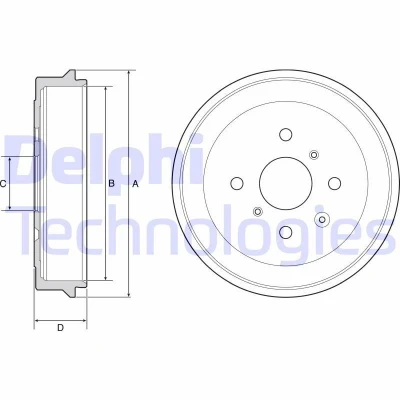 Bild av DELPHI BF506 Tambours de Frein sans bague ABS, roulement roue 233 PEUGEOT: 107 3/5 portes, 108 TOYOTA: Aygo, CITROËN: C1 I, II