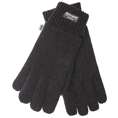 Bild av EEM herr stickade handskar LASSE med Thinsulate termofutter av polyester, stickat material 100% ull, svart, XXL