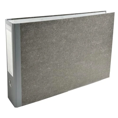 Bild av Exacompta Ref 53810E Prem&#039;Touch spännarksmapp 32 x 48 cm, lämplig för A3 dokument, 80 mm rygg, ringar, fingeravtryck i metall grå marmorerad pärm