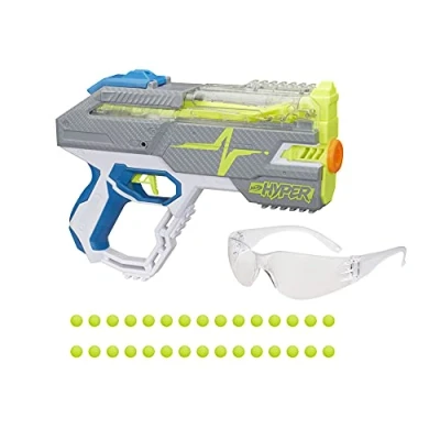Bild av NERF Hyper Rush 40 Pump Action Blaster, 30 Rounds, Eyewear, Up to 110 FPS Velocity, Easy Reload, Holds Rounds