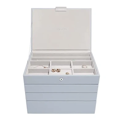 Bild av Stackers lavendel klassiskt medium smyckeskrin lock, set med 4