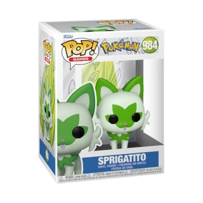 Bild av Funko POP! Games: Pokemon Sprigatito Vinylfigur för samlare Presentidé Officiell handelsvara Leksaker barn och vuxna Fans av videospel Modellfigur utställning