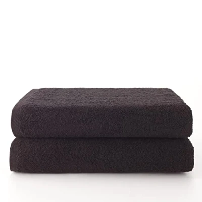 Bild av Top Towel Plus stora badhanddukar 2 duschhanddukar 100 x 150 cm bomull 100% svart
