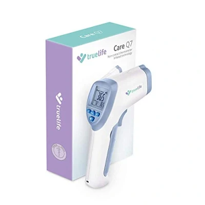 Bild av TrueLife CAREQ7BLU, Beröringsfri termometer, Blå, Vit, Universal, Knappar, C,F, 0,2 C