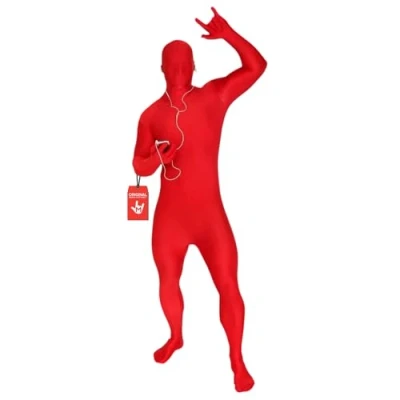 Bild av Morphsuit Helkroppsdräkt Röd, XL Original Bodysuit För vuxna och barn Super Stretch Kostym perfekt gör det själv festkläder Halloween, cosplay, maskeraddräkt män kvinnor