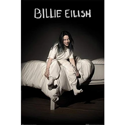 Bild av Close Up Poster Billie Eilish When We All Fall Asleep Where Do Go (61 cm x 91,5 cm) + 2 genomskinliga stänger med upphängning