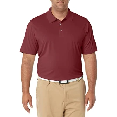 Bild av Amazon Essentials Men&#039;s Golftröja med normal passform snabbtorkande (finns i Big &amp; Tall), Vinröd, L