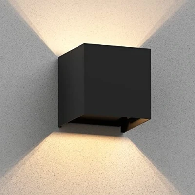 Bild av ledscom.de Vägglampa CUBEL för utomhusbruk, svart, IP65, Up