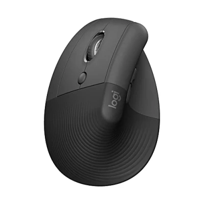 Bild av Logitech Lift Left Vertikal ergonomisk mus, vänsterhänt, trådlös, Bluetooth/Logi Bolt USB, ljudlösa klick, 4 knappar, kompatibel med Windows/macOS/iPadOS, bärbar dator, PC Grå