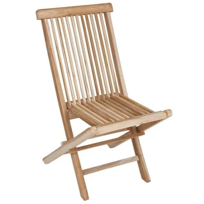 Bild av Spetebo teak fällstol natur exklusiv 90 x 50 cm vikbar trädgårdsstol av obehandlat trä trädgård balkong terrass stol hopfällbar