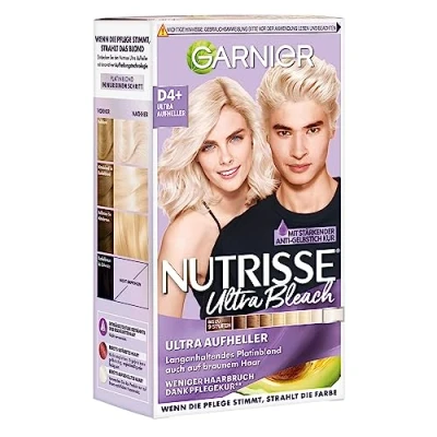 Bild av Garnier Nutrisse blekning för varje hår, blekningskräm upp till 9 steg och mot gulnyanser, Ultra bleach, D4+
