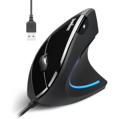 Bild av Perixx PERIMICE 513, ergonomisk vertikal mus sladdbunden 1 000/1 600 DPI naturlig design Rekommenderas för RSI syndrom