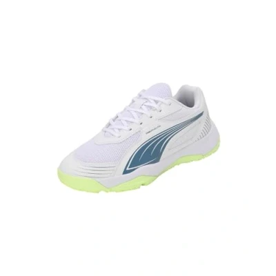 Bild av Puma Unisex Solarflash Iii Jr inomhus domstol sko, vit blå horisont fisigt äpple, 35.5 EU